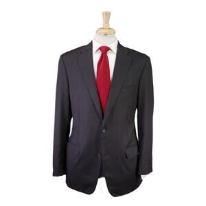 Samuelsohn Solid Gray Super 120's Wool 2-Btn Suit 40R